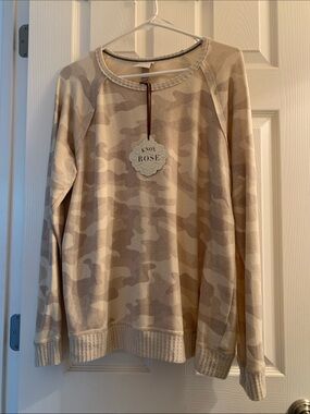 Knox Rose - Neutral Camo Print… Crewneck, Lightweight Sweatshirt style…Size L